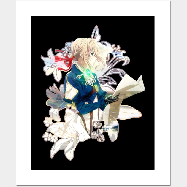 Violet Evergarden flowers print Wall Art by stingi